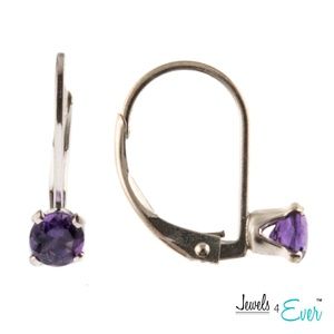 925 Sterling Silver Earrings with Genuine Gemstone